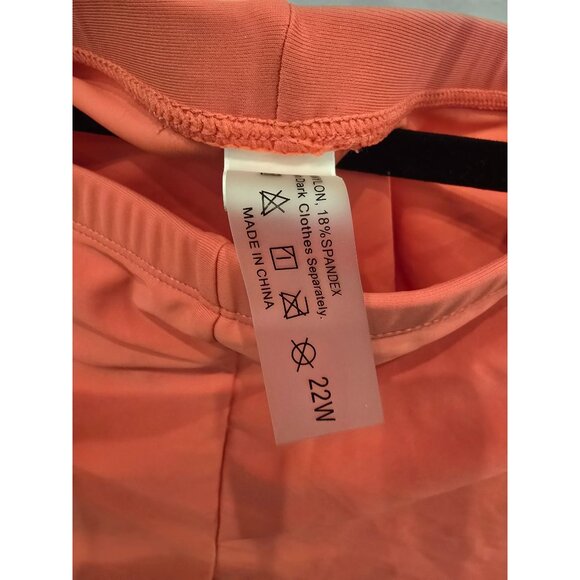 Two-Piece Womens Coral Floral Tankini Swimsuit With Crisscross Back & Matching S - Picture 6 of 6